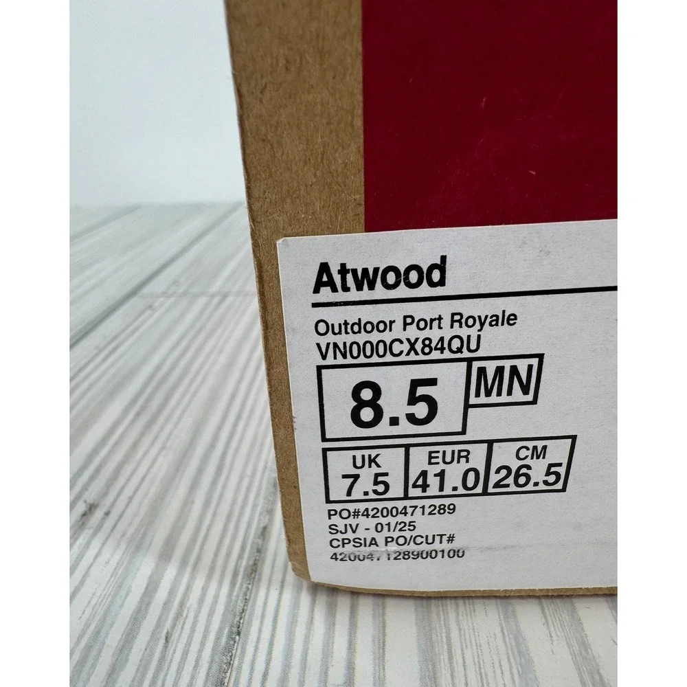 Vans Atwood Outdoor Port Royale Mens Size 8.5 Burgundy Canvas‎ Sneakers